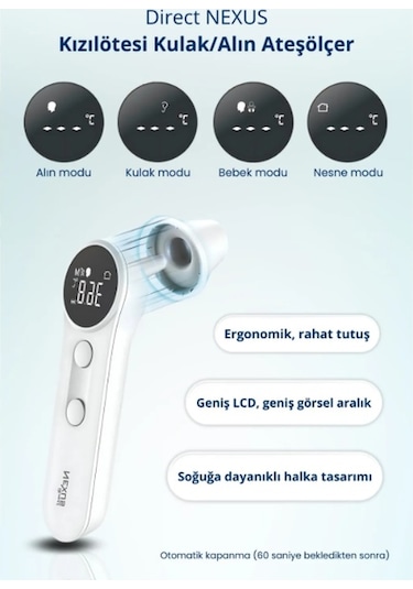 Direct Nexus Dual Kulaktan Ve Alından Ateş Ölçer Yeni -12459