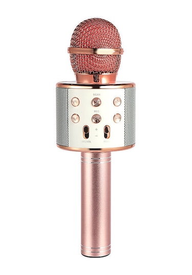 Teltree Ws858 Kablosuz Mikrofon, Bt 4.1 İle Akıllı Telefon İle Canlı Yayın, Karaoke Ve Kayıt İçin Portatif Ses Kartlı Mavi Altın