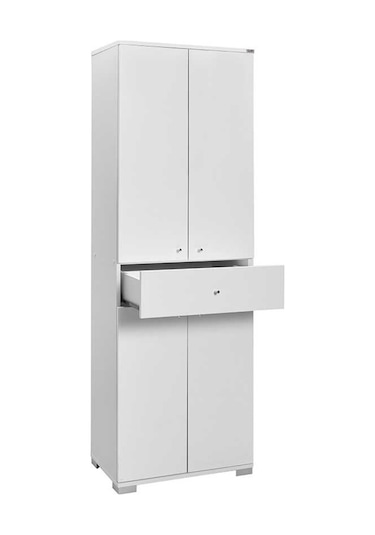 Diamond 4 Kapaklı Tek Çekmeceli Dolap-Lake Beyaz