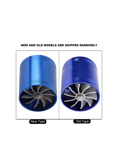 Ximistore9 Araç İçin Çift Lüftü Turbofan Mavi - Güç Artırıcı, Yakıt Tasarrufu, Alüminyum Gövde