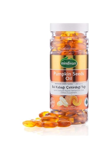Mindivan Bal Kabağı Çekirdeği Yağı Softjel 1000 Mg 100 Adet