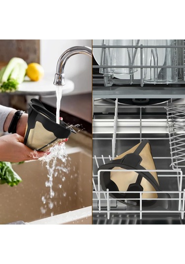 Kosona Tekrarlı Kullanım Kahve Filtresi - Ekonomik, Easy Clean, Bulaşık Makinesine Uygun, Kahve Makinesi Aksesuarı Siyah