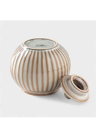 Dolana Kapaklı Seramik "retro" Şekerlik 350 Ml 430230725 Bej