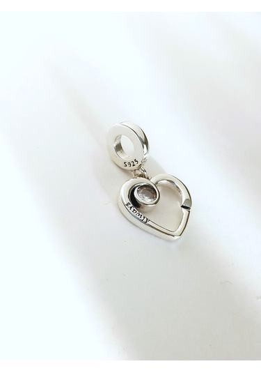 Gümüş Işıltılı Me Kalp Always Pan Tasarım Bileklik Uyumlu Charm 1