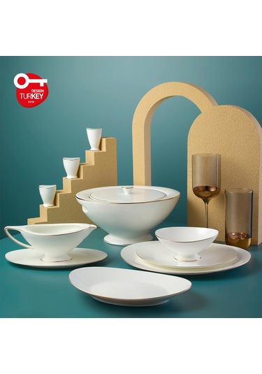 Jumbo Moon Gold 64 Parça 12 Kişilik   Yemek Takımı