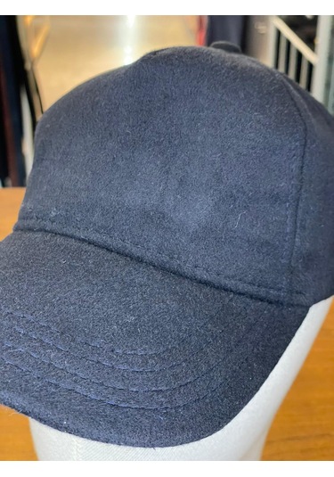 Kaşe Yünlü Kumaş Kışlık Cap Şapka Lacivert
