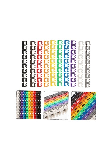 0-9 Dijital Kodlu Renkli Kablo İşaretleyici 1,5mm 4172