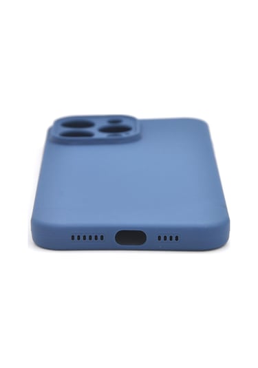 İphone 14 Pro Max Uyumlu Düz Renk Esnek Yumuşak Silikon Kılıf Rubber İndigo Mavi