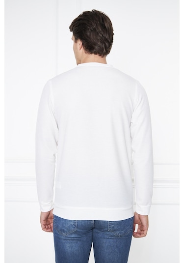 Brango 90045-23y Erkek Sweatshırt 90045-1597-R0198 Beyaz