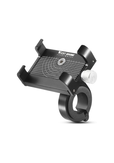 Springsun Alüminyum Bisiklet Motosiklet Telefon Tutucu - Sağlam Titreme Önleyici Evrensel Aksesuar Siyah