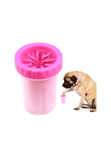 Pembe BÜYÜK BOY Gentle Köpek Ayak Yıkama Aparatı Pati Temizleme