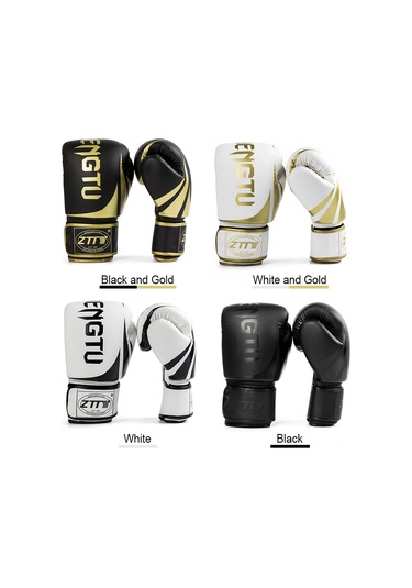 Moveevo Profesyonel Boksa Eldiveni, Dayanıklı Pu, Şok Emici Sprey, Ventilasyonlu, Muay Thai, Sandık Antrenmanı, Beyaz Altın, 10oz Beyaz