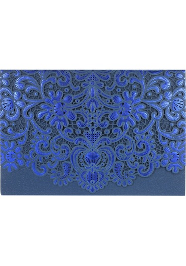 Yaozixa 10 Adet Mavi Perl Kağıt Davetiye Kılıfı - Düğün, Doğum Günü, Toplantı İçin Zarif Emboslu Desenli Davet Kartı Standart