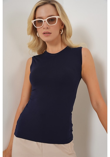 Bigdart Kadın Kolsuz Body 4347 - Lacivert