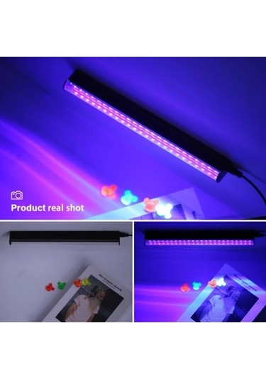 Fastbuy Güçlü Usb Uv Siyah Işık Şeridi T8 - 24 Led Floresan - Parlaklık Ayarlanabilir - Ahşap Aydınlatma Ahşap