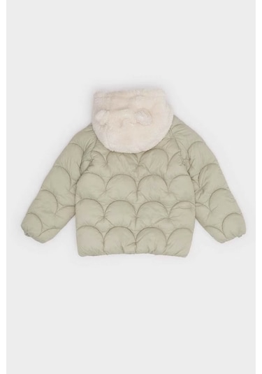 Defacto Rüzgar Geçirmez Su Geçirmez Kapüşonlu Fermuarlı Yeşil Kız Bebek Mont E7951a5/gn270 Yeşil