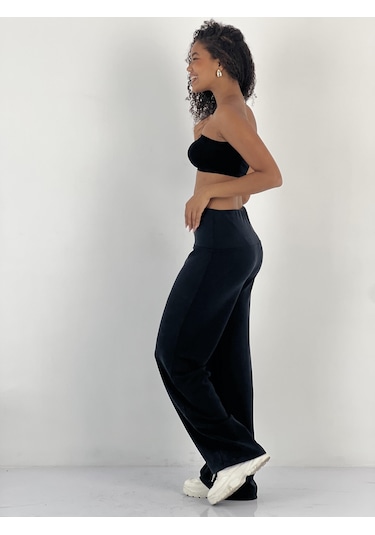 Miss Poem Kadın Yüksek Bel Siyah Pantolon Siyah