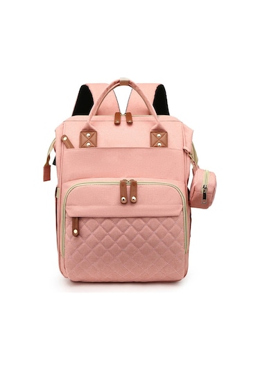 Yy-r Anne Çantası Büyük Kapasiteli Taşınabilir Bebek Çantası Su Geçirmez Emzik Çantası Hafif Omuz Dışarı Çıkma-pembe Pembe