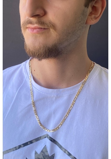 Zümrüt Sarraf 14 Ayar Altın Erkek Figaro Zincir Kolye