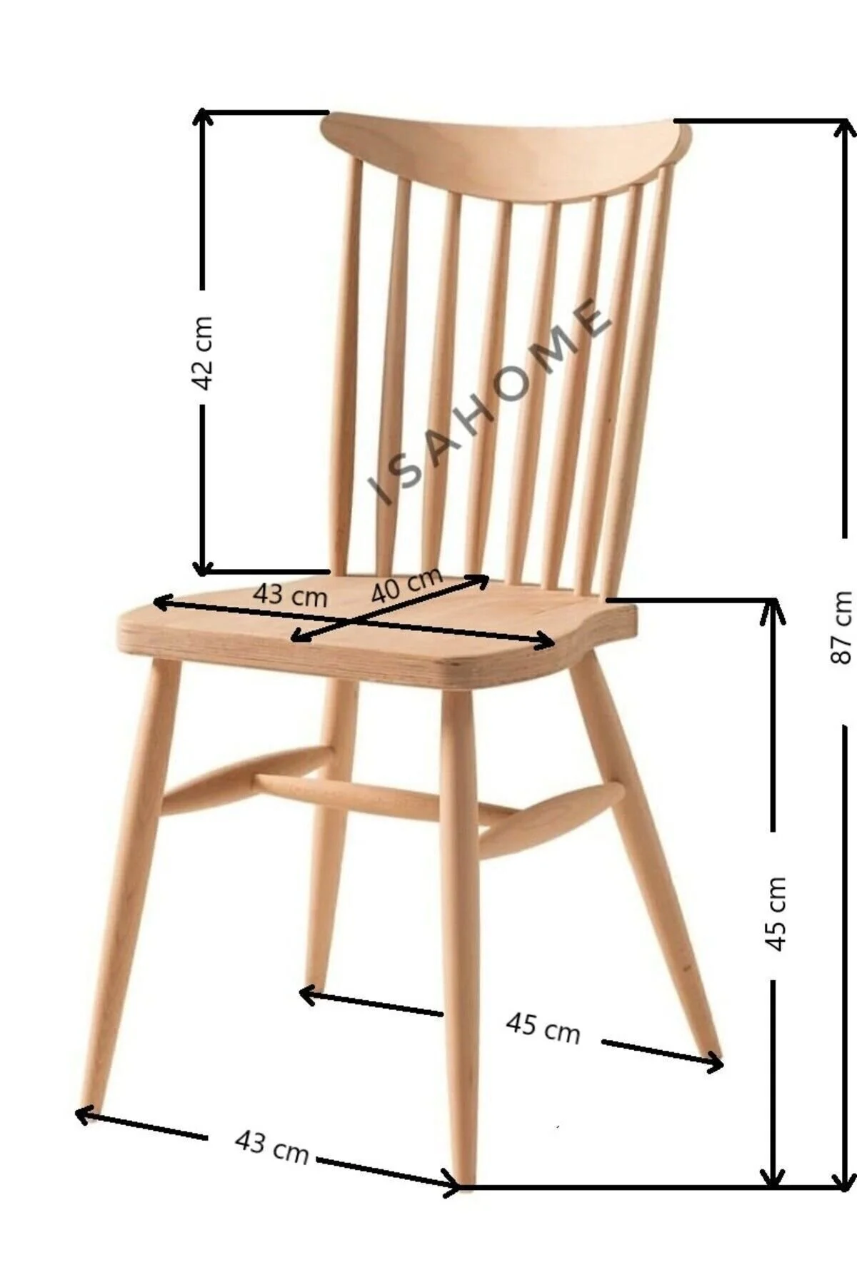 Clk Home Form Sandalye Naturel Ahşap Ahşap