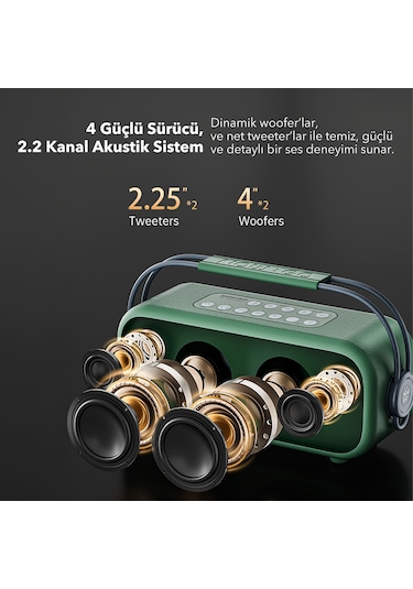 Nowgo C1 100w Taşınabilir Rgb Bluetooth Hoparlör Mikrofonlu Karaoke Parti Speaker Yeşil