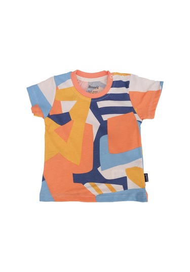 Bebelop Baskılı Geometrik Desenli T-shirt 2'li Set 001