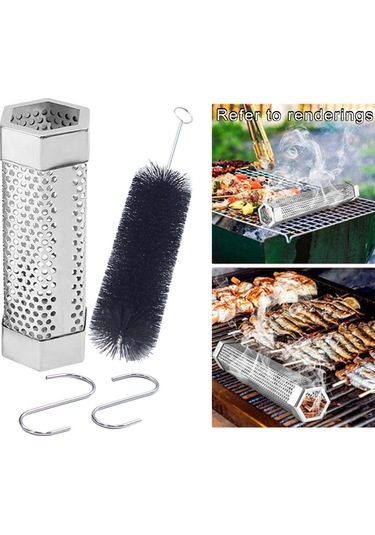 Homyl Örgü Barbekü Barbekü Sigara Içen 6in-fırça-ve-kanca Gümüş