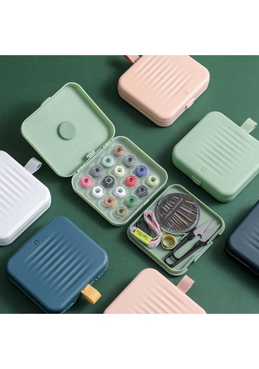 Jeemson Ev İçin Yeşil Çift Katlı Manyetik İğne Dokuma Seti - Ev Gereçleri Organizer Kutusu Yeşil