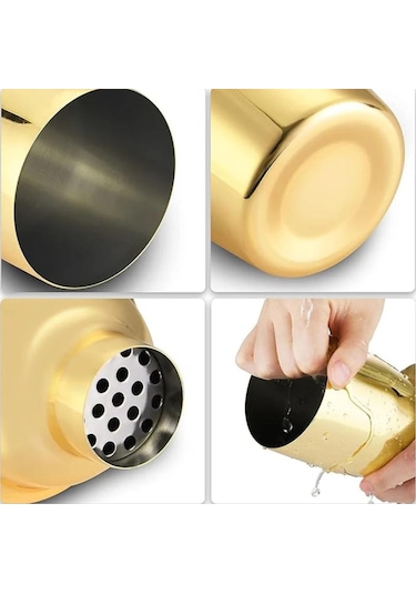 Perlotus Çelik Gold Kaplama 700 Ml Kokteyl Shaker Karıştırıcı