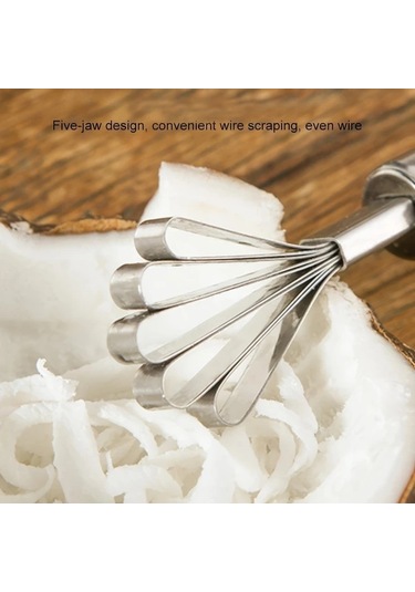 Chuangyinshop 1 Adet Çok Amaçlı Paslanmaz Çelik Mutfak Gereci 10lu Dilimli Hindistan Cevizi Rendesi Balık Pulları Temizleyici Gümüş Gümüşi