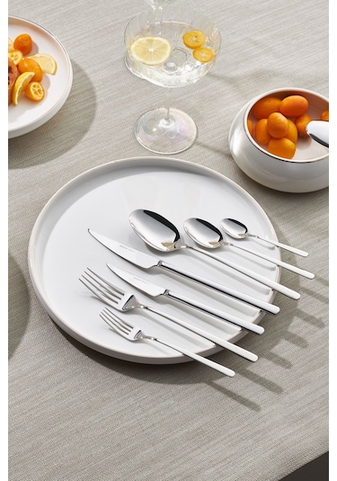 Karaca  Elegance New Boreas Platin 12 Kişilik 84 Parça Çatal Kaşık Bıçak Takımı