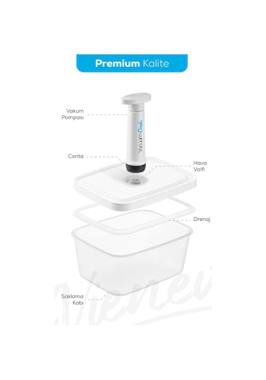 Vienev Vacuumfresh 13 Parça VakuMLu Gıda Saklama Ve VakuMLu Poşet Seti Beyaz