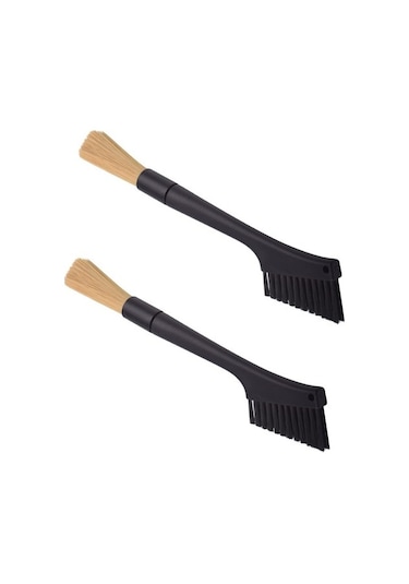 Metabagua 2 Paket Kahve Makinesi Temizleme Fırçası, Çıkarılabilir Çift Toz Alma Espresso Öğütücü Fırça Aksesuarları 9f4wcv Siyah