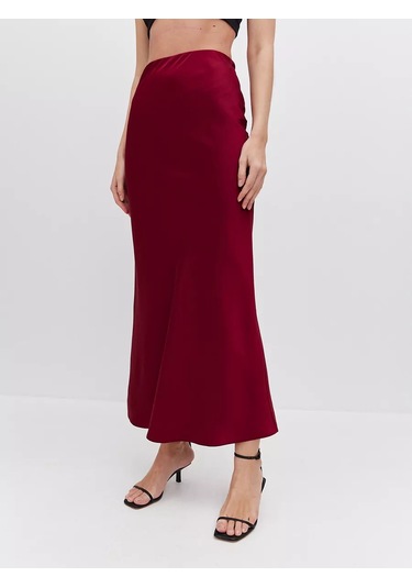 Molmol Uzun Saten Etek 201475068 Şarap Rengi