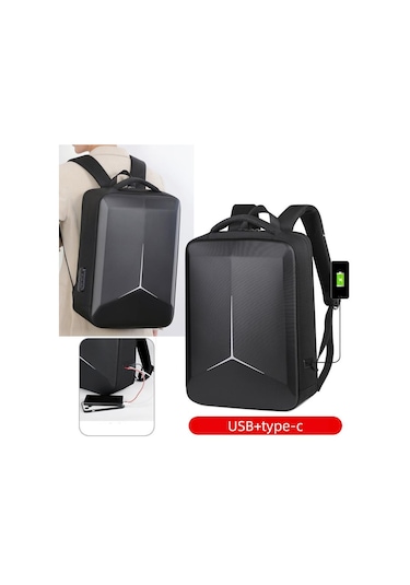 Sones Usb+type-c Şarj Portlu 15,6-16,6 İnç Sert Kabuklu Dizüstü Bilgisayar Sırt Çantası Unisex Hırsızlığa Karşı Korumalı Mavi İş Seyahat Çantası Diğer