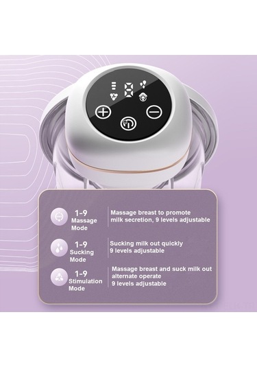 Didadodo Xindoker Taşınabilir Göğüs Pompası - 3 Mod, 9 Emiş Seviyesi, 150ml Saklama Kapasiteli, Hızlı Şarj