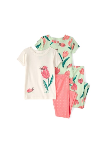 Carter's Küçük Kız Çocuk Pijama Set 2u595710 Pembe-yeşil