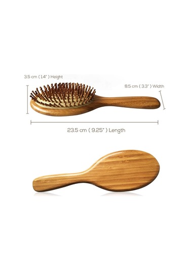 Lemestar Ahşap Saplı Hava Yastıklı Saç Tefeni - Saç Dolaşımı Artırıcı, Statikten Koruyucu, Tüm Saç Tiplerine Uygun Masajlı Tarak