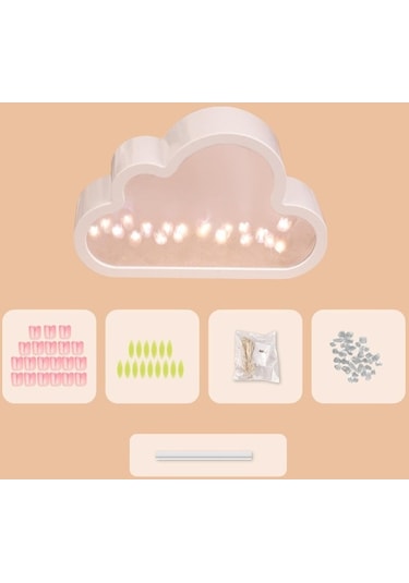 Pazly Suntek Pembe Lambası Küçük Gece Dıy Başucu Banyo Ayna Ui Ahşap