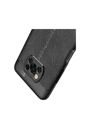 Xiaomi Poco X3 Pro Kilif Lens Koruma Deri Görünümlü Silikon Kapak 493893794