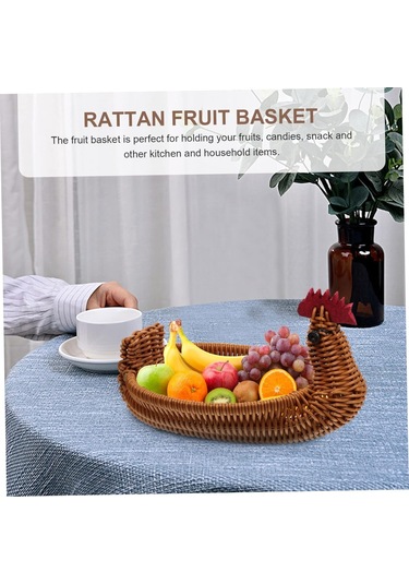 Dokuma Rattan Sepet Rattan Depolama Sepeti Hasır Meyve Sepeti Ekmek Servis Hasır