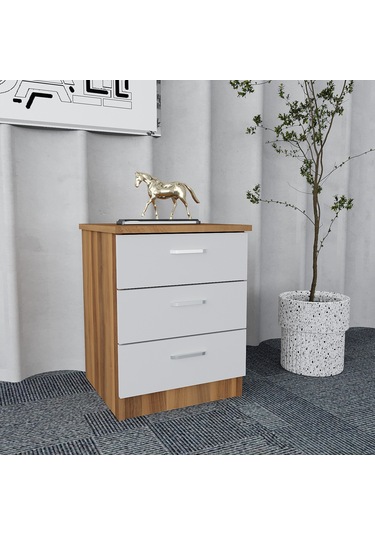 Asil 3'lü Ofis Takımı  Model 9 Ceviz Beyaz