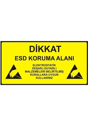 Antistatik Esd Koruma Alanı Tabelası 30x60cm Tr Iz-tbl07