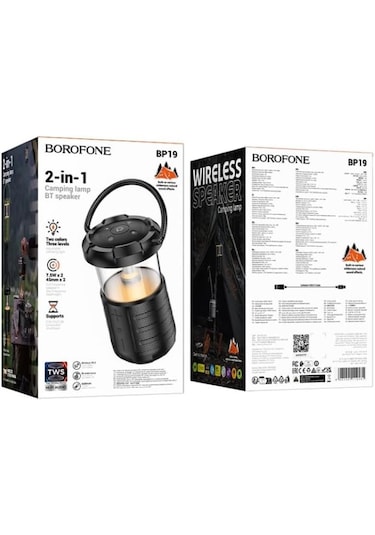 Borofone Kamp Lambası Bluetooth Speaker Işıklı Kablosuz Hoparlör