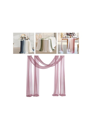 Homyl Düğün Kemeri Drapaj Masa Koşucusu Arka Plan Temalı Koyu Pembe