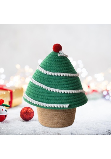 Suntek Kapaklı Saklama Sepeti Küçük Halat Yatak Odası Yeşil