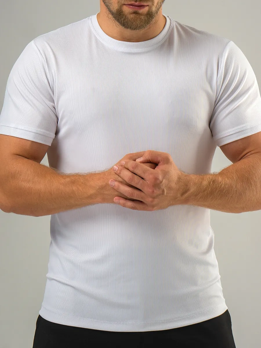 Happyfox Spor Düz Renkli Çubuklu Tişört 258033692 Beyaz