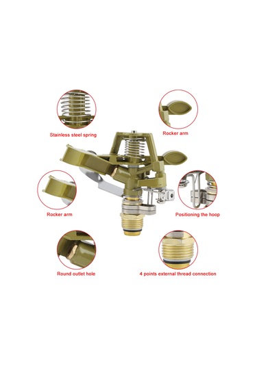 Hangfox Cinko Alaşımlı Toprak Takımı İle Zink Kuş Sulama Sprinklerı - 360 Derece Açı Ayarı, Çiftlik Bahçe Çim Alanı Sulama Sistemi