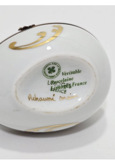 Veritable Limoges Yumurta Formda Porselen Kapaklı Kutu