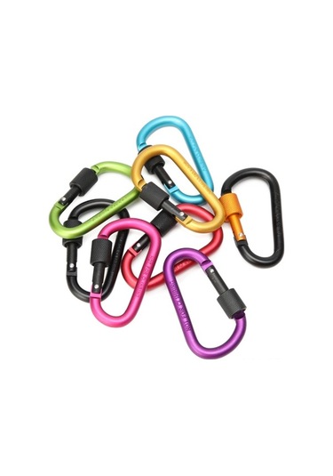 Besthome1 8cm Kilitli D Halka Karabina, Hafif Alüminyum, 30kg Kapasite, Çelik